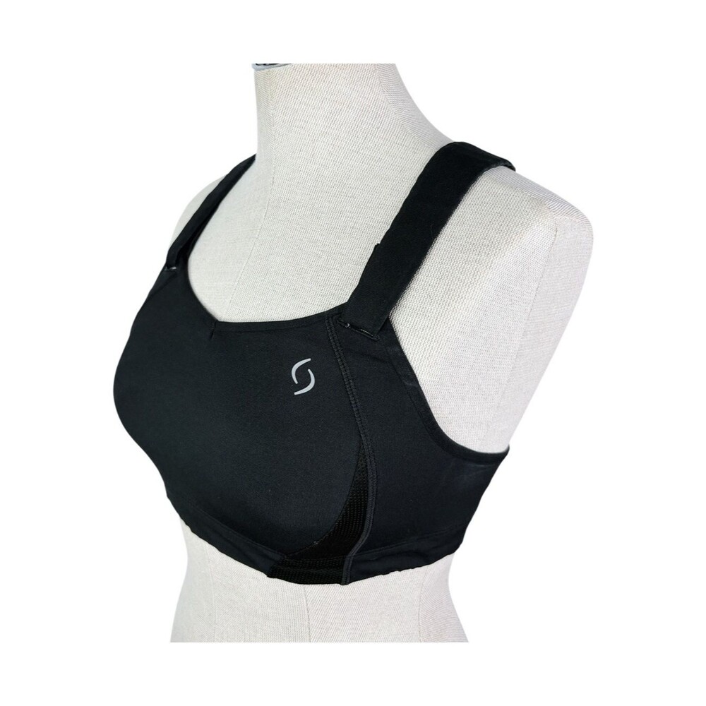 Moving Comfort Juno Sports Bra sz 34C * Black Racerback Brooks Running Workout - Picture 2 of 6